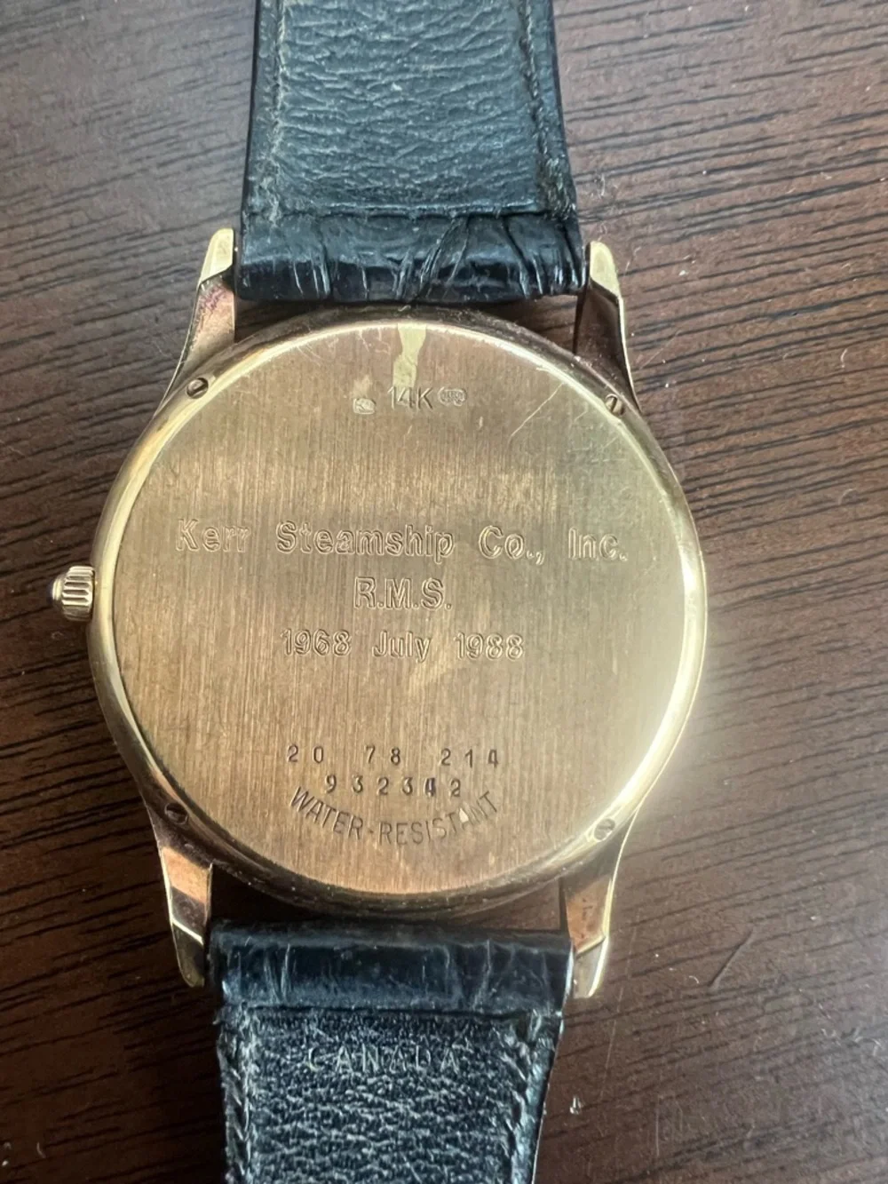 1980’s Vintage Tiffany & Co. Concord Gold Watch with Black Leather Strap
